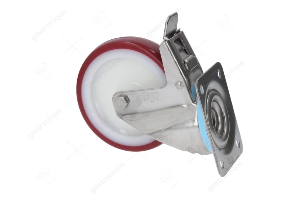 plate swivelling wheel with brake