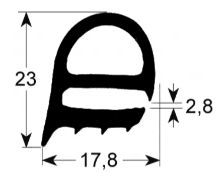 deurrubber 480 mm x 725 mm buitenmaat - Image 1