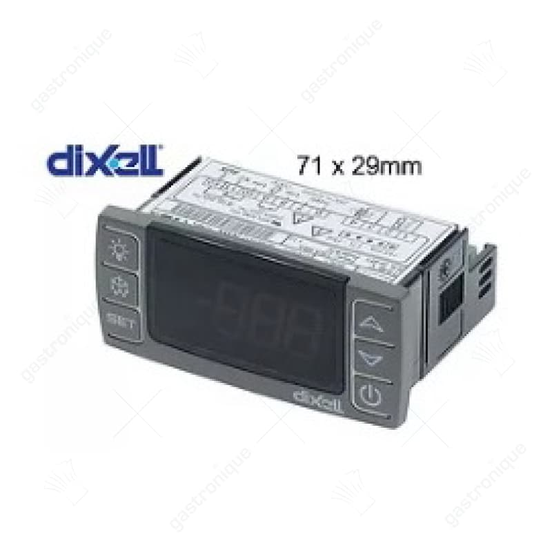 elektronische regelaar DIXELL inbouwmaat 71x29mm inbouwdiepte 50mm 230V spanning AC NTC