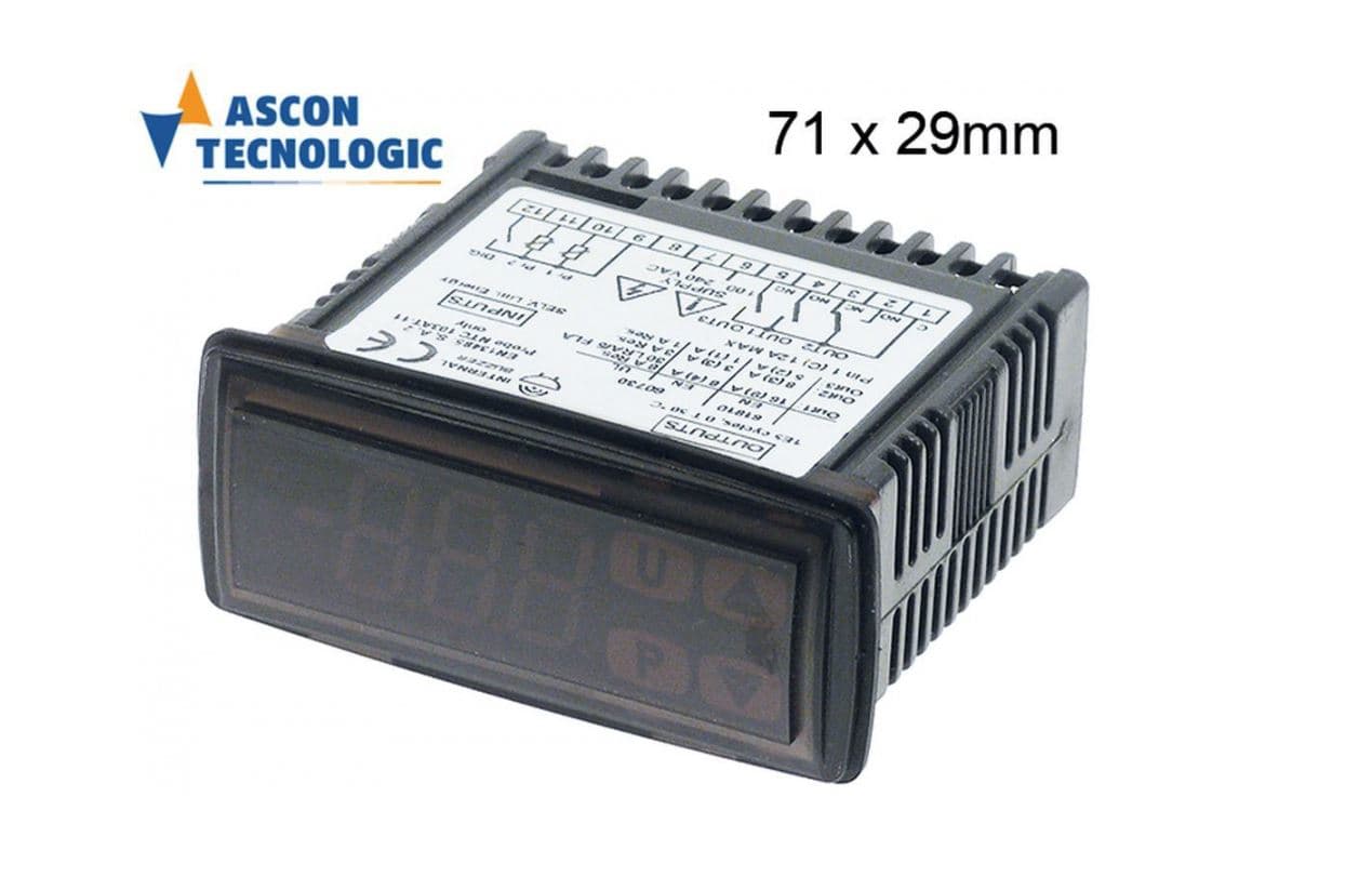 elektronische regelaar TECNOLOGIC ASCON type Y39SE inbouwmaat 71x29mm 100-240V spanning AC NTC/PTC - Image 1