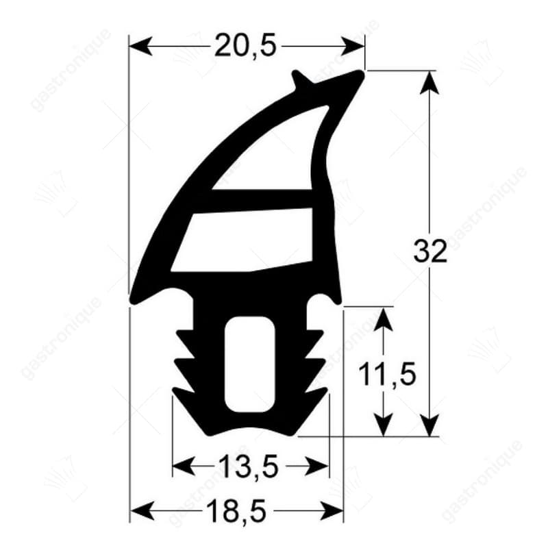 Deurrubber profiel 2736 B 510mm L 484mm 6-11 VPE 1 buiten steekmaat - Image 1