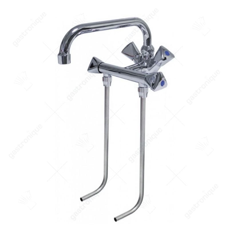 eengatsmengkraan bierspoelkraan voor 2 spoelbakken 3/8" uitlooplengte 200mm uitloophoogte 85mm bovendeel - Image 1