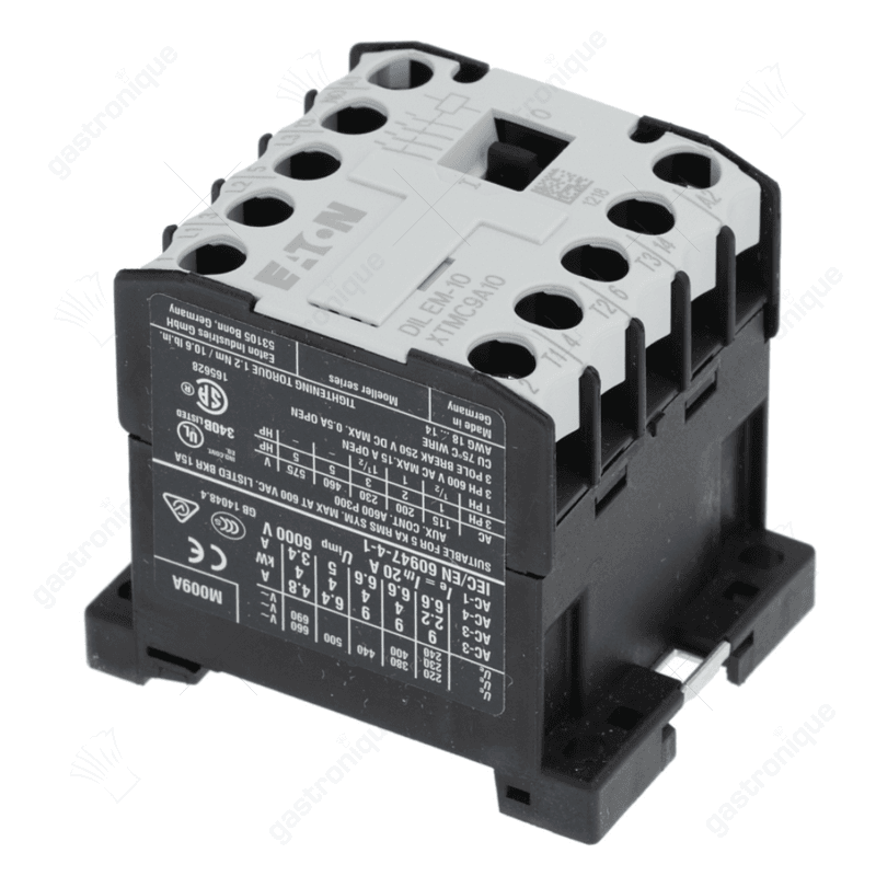 relais AC1 20A 230VAC (AC3/400V) 9A/4kW hoofdcontact 3NO hulpcontact 1NO
