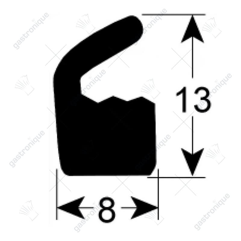 dekselpakking B 8mm H 13mm silicone VPE per meter voor vacumeerapparaat - Image 1