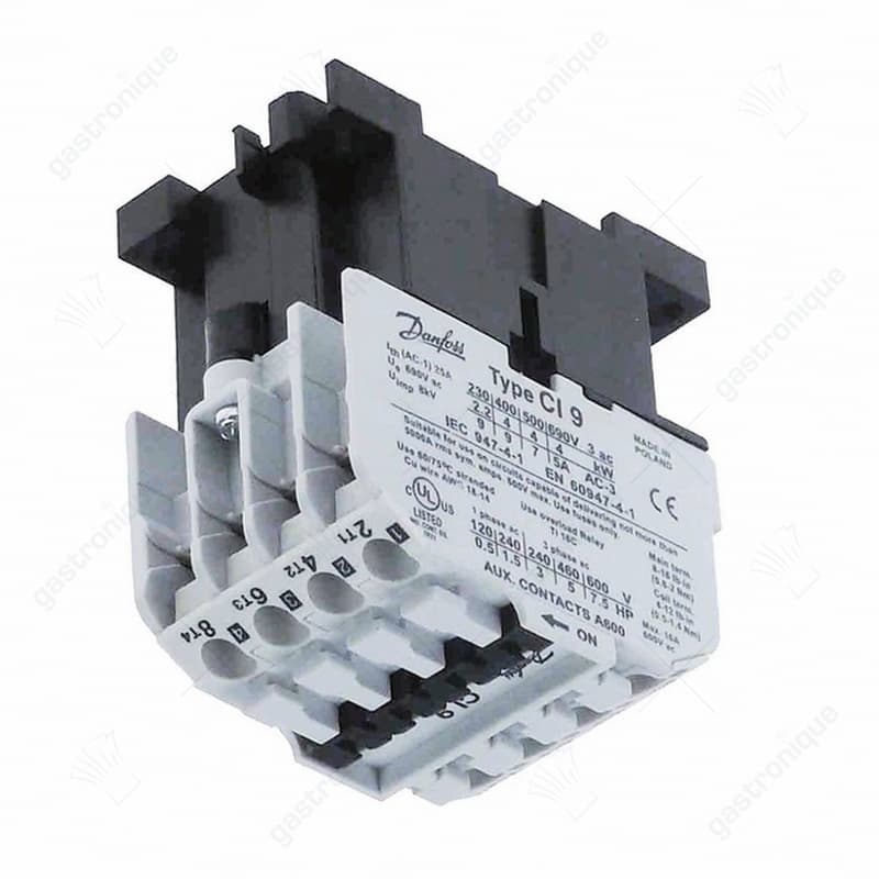 relais 230V AC1 25A (AC3/400V) 4kW hoofdcontact 4NO aansluiting schroefaansluiting