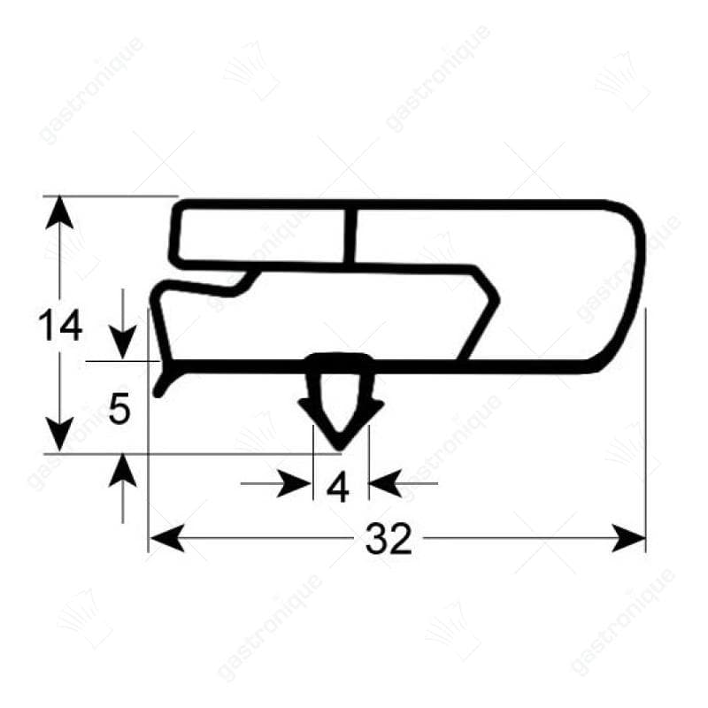 deurrubber 1/2 lade 390x265 mm - Image 1