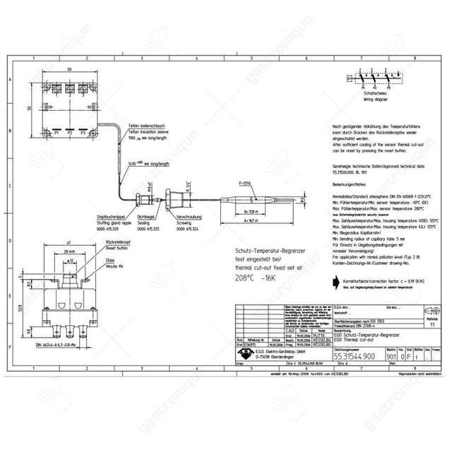 maximaalthermostaat friteuse H&L Herzog und Langen 55.31544.900 - Thumbnail 2