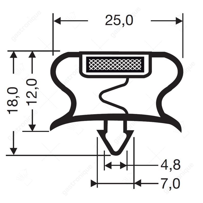 Koeldeurrubber 185 mm x 420 mm buitenmaat - Image 1