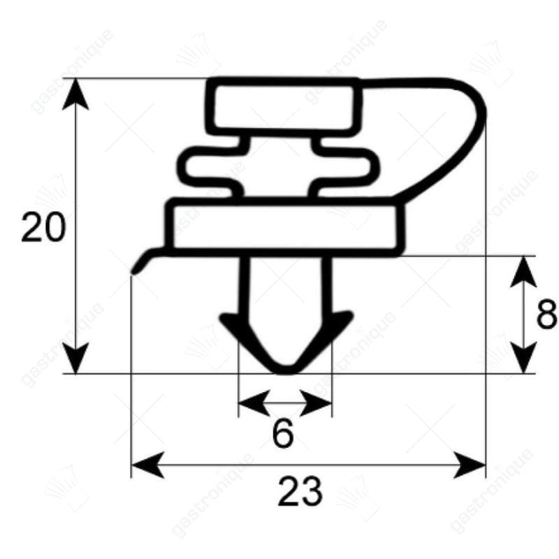 koeldeurrubber profiel 9157 B 695mm L 1477mm steekmaat