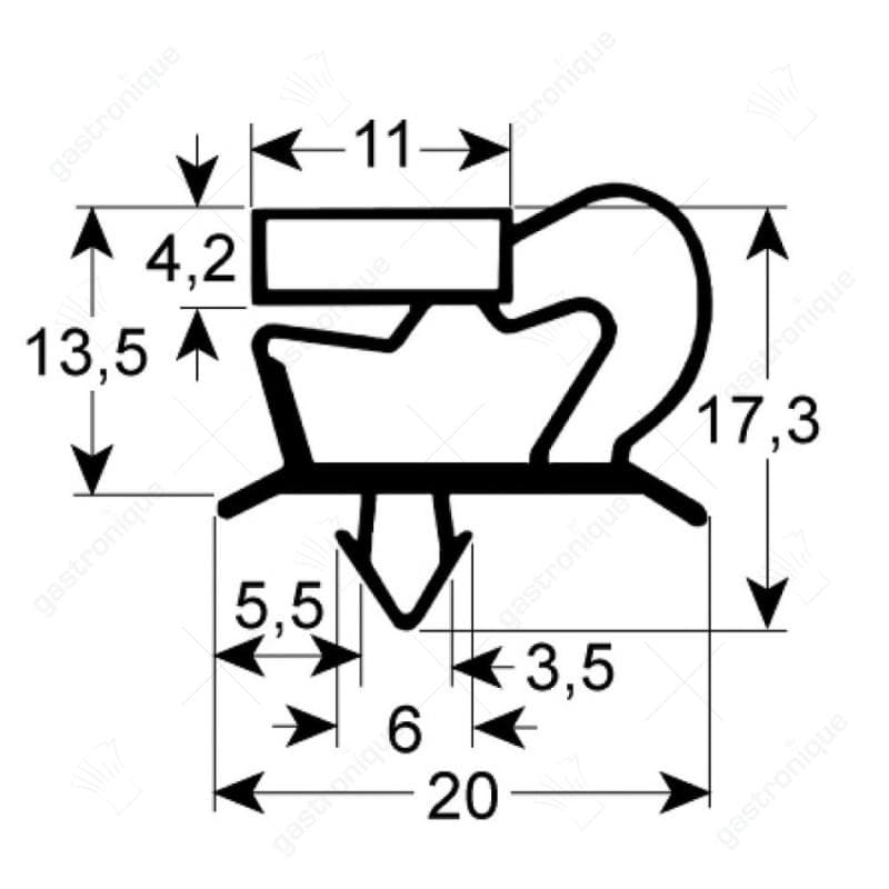 Koeldeurrubber 400 x 630 mm buitenmaat - Image 1