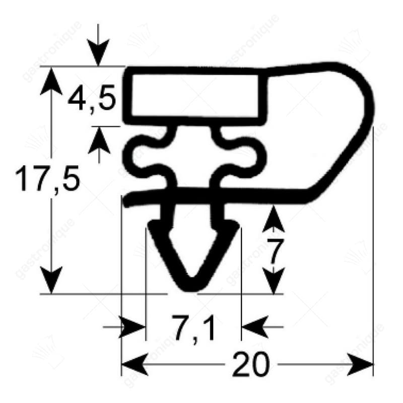 koeldeurrubber profiel 9153 B 224mm L 491mm steekmaat - Image 1