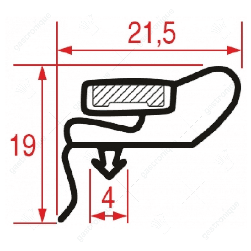 deurrubber profiel 9048 B 420mm L 585mm buitenmaat