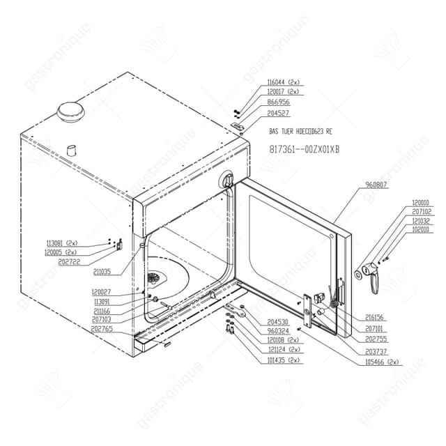 tegenstuk L 57mm B 13mm bevestigingsdraad 6mm LL 6mm - Thumbnail 2