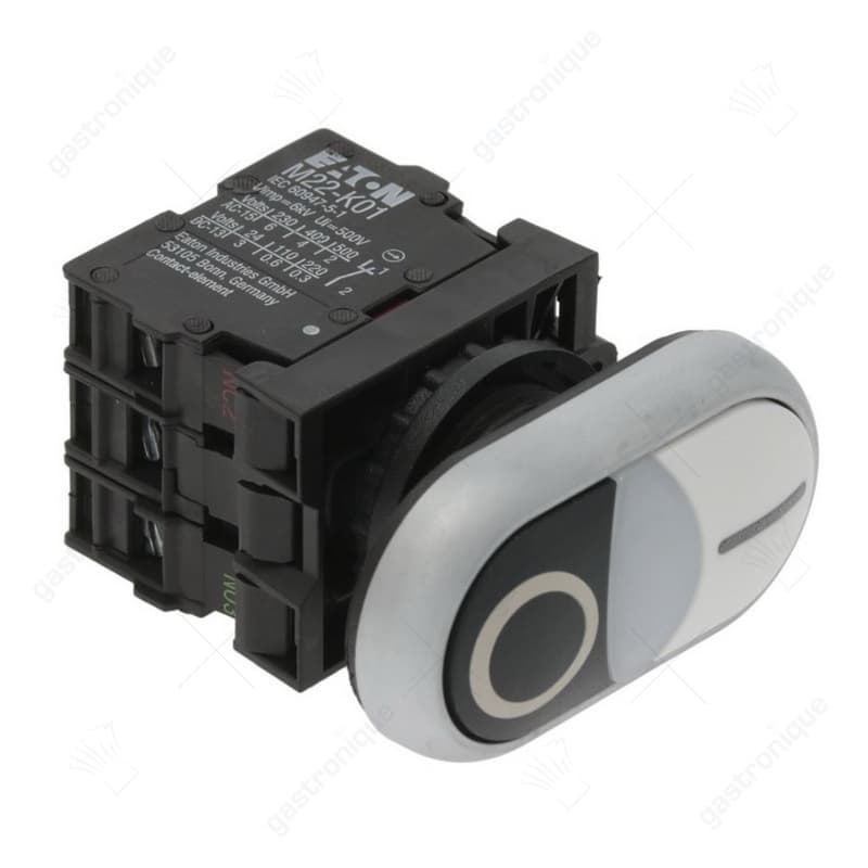 Schakelaar PUSH-BUTT.PANEL 0-I WHITE-BLACK 15A 500V - Image 1