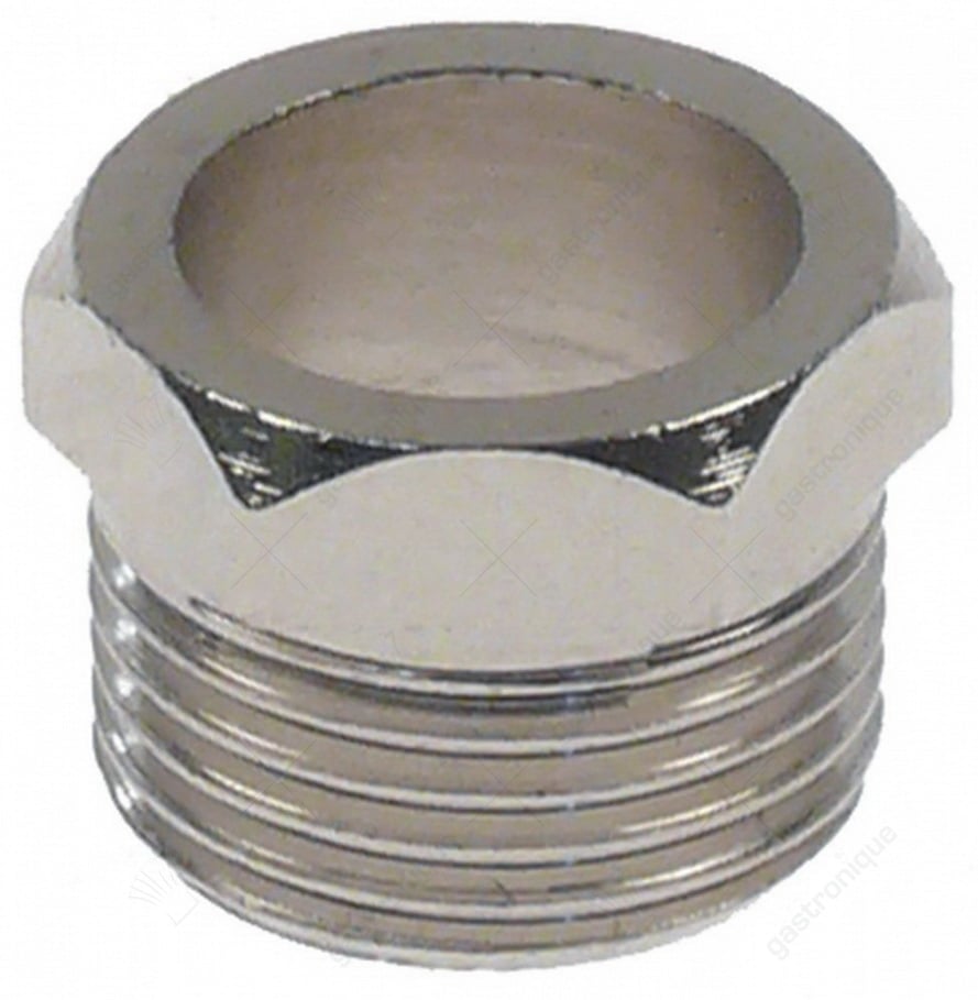 Klem-Schraube Gewinde 3/8" Loch ø 13mm H 13mm SW 17 verchromtes Messing - Image 2