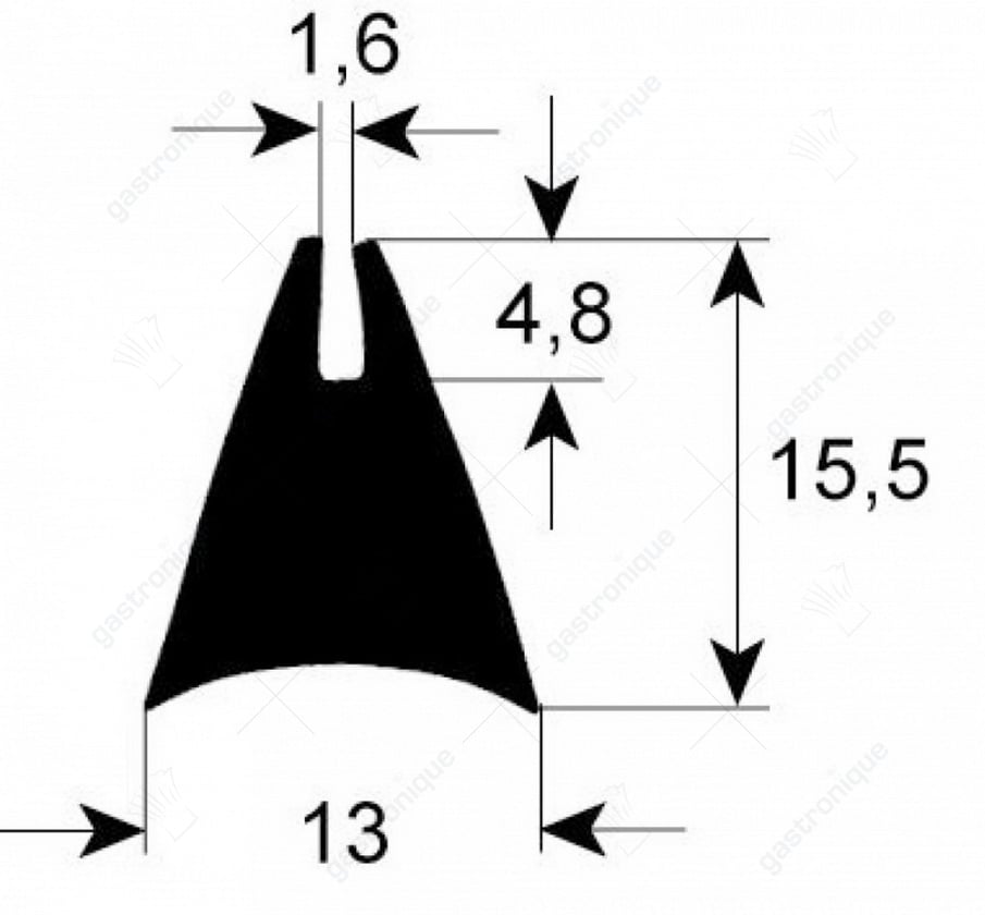 rubber voor ruit oven 1100 mm - Image 1