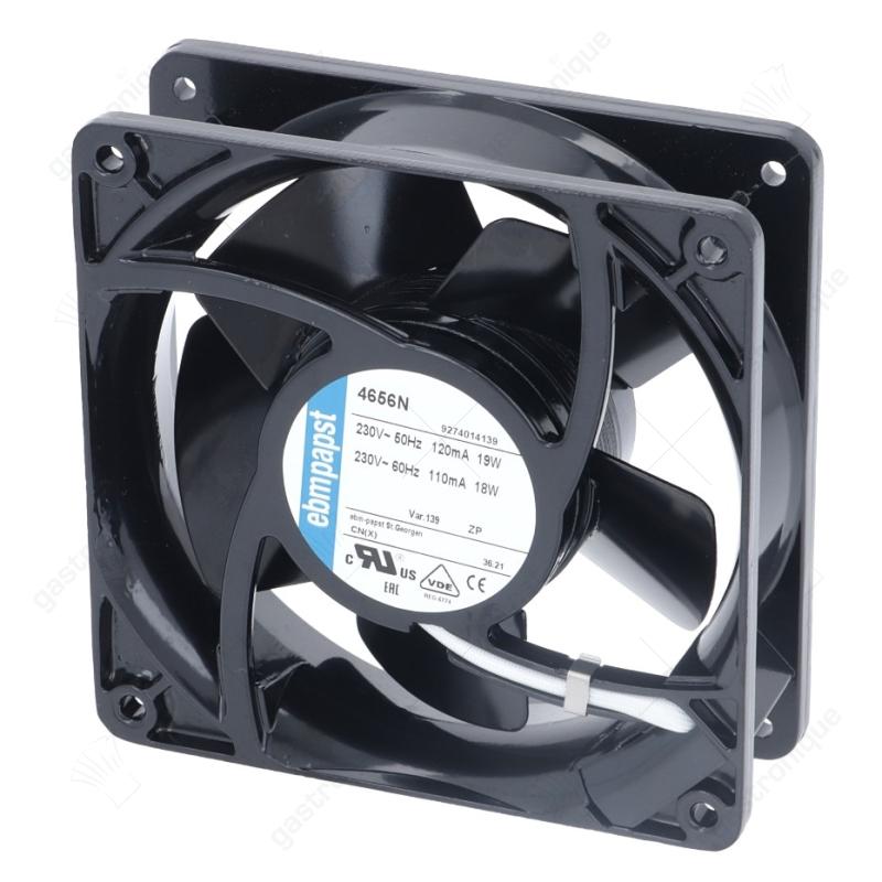 axiaalventilator L 119mm B 119mm H 38mm 230VAC 50Hz 19W lager kogellager EBM PAPST 4656N - Image 1