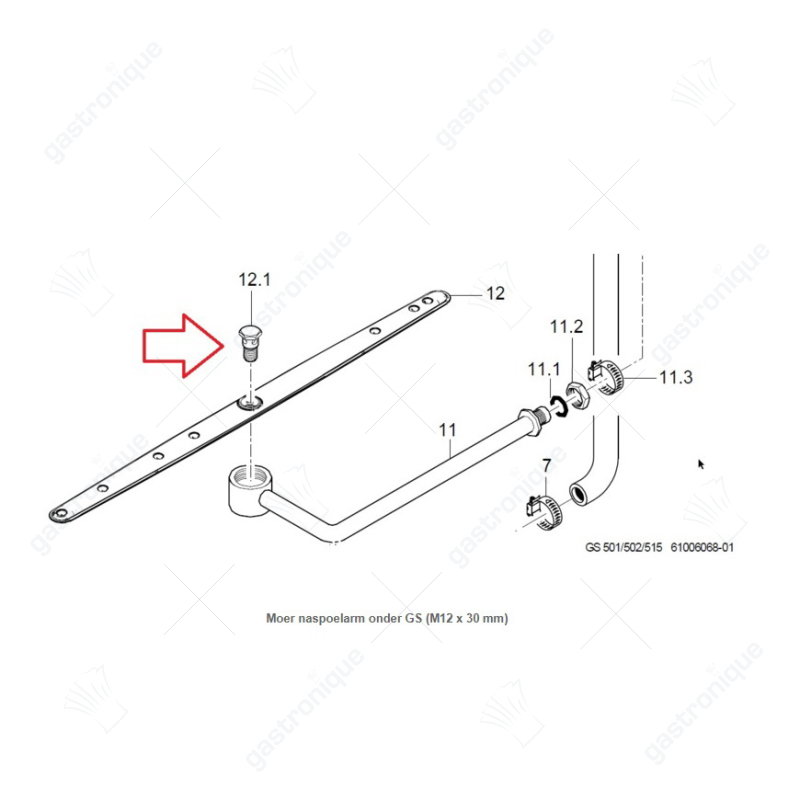 Mutter Nachspülarm unter GS (M12 x 30 mm) - Image 2