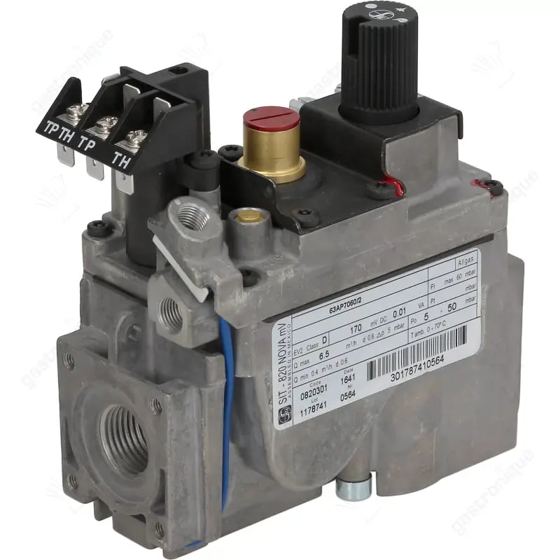 gasregelventiel NOVA 820 SIT serie 0,17V gasingang 1/2" gasuitgang 1/2" thermoelementaansluiting M9x1 - afbeelding 1