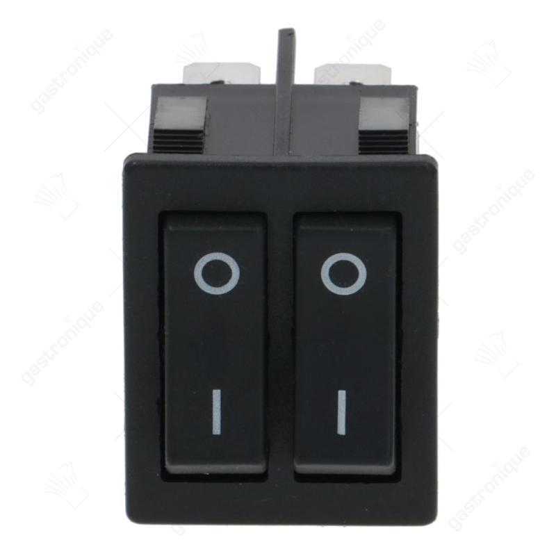 1-POLIGE SCHAKELAAR DUBBEL ZWART - Image 1