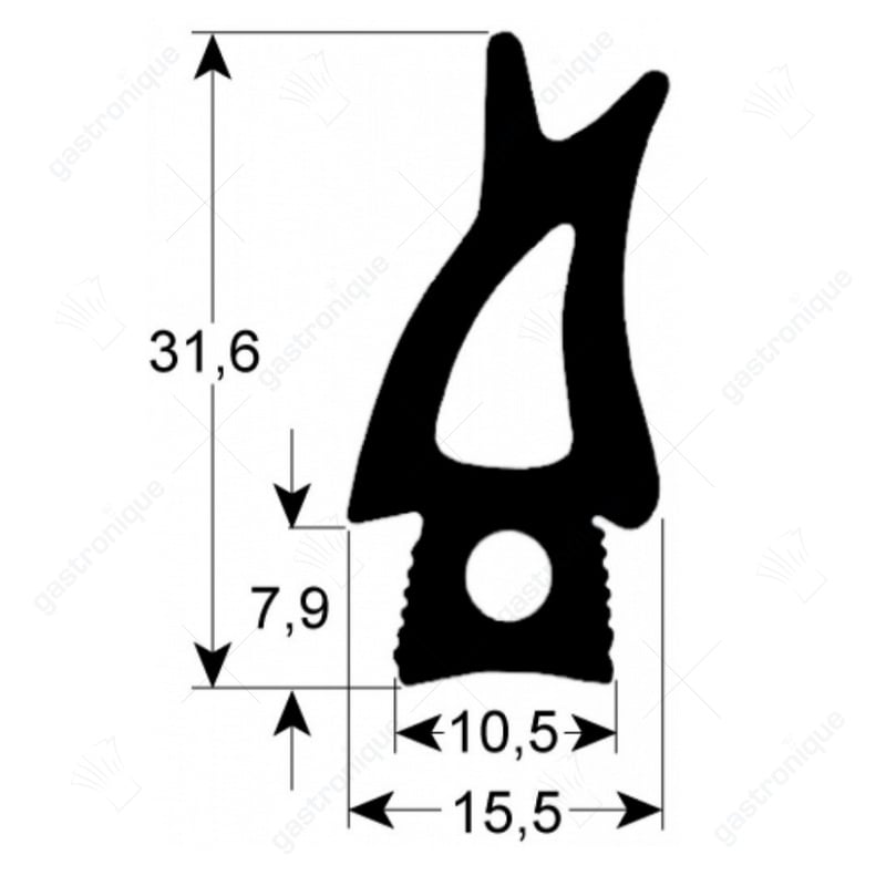 deurrubber profiel 2732 B 485mm L 1495mm buitenmaat VPE 1 - Image 1