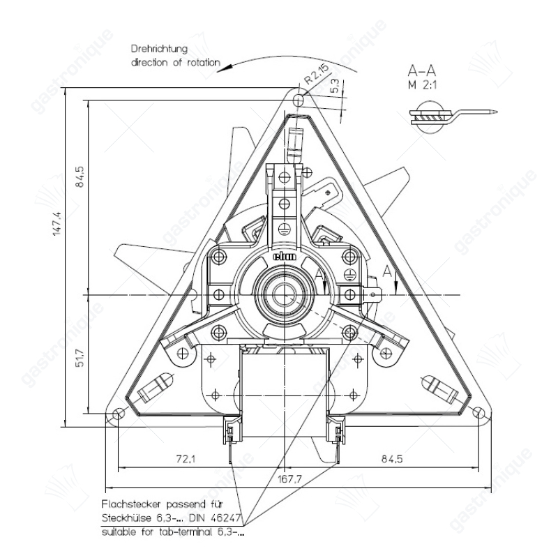 Heißluftventilator 230V 32W 0,27A L1 60mm L2 20mm L3 20mm L4 157mm Ventilatorblatt ø 150mm ebm-papst - Image 3