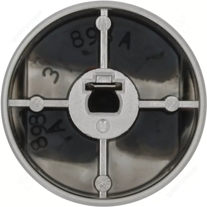 Knop thermostaat t.max. 260°C ø 41mm as ø 6x4,6mm afvlakking onder zilver - afbeelding 2
