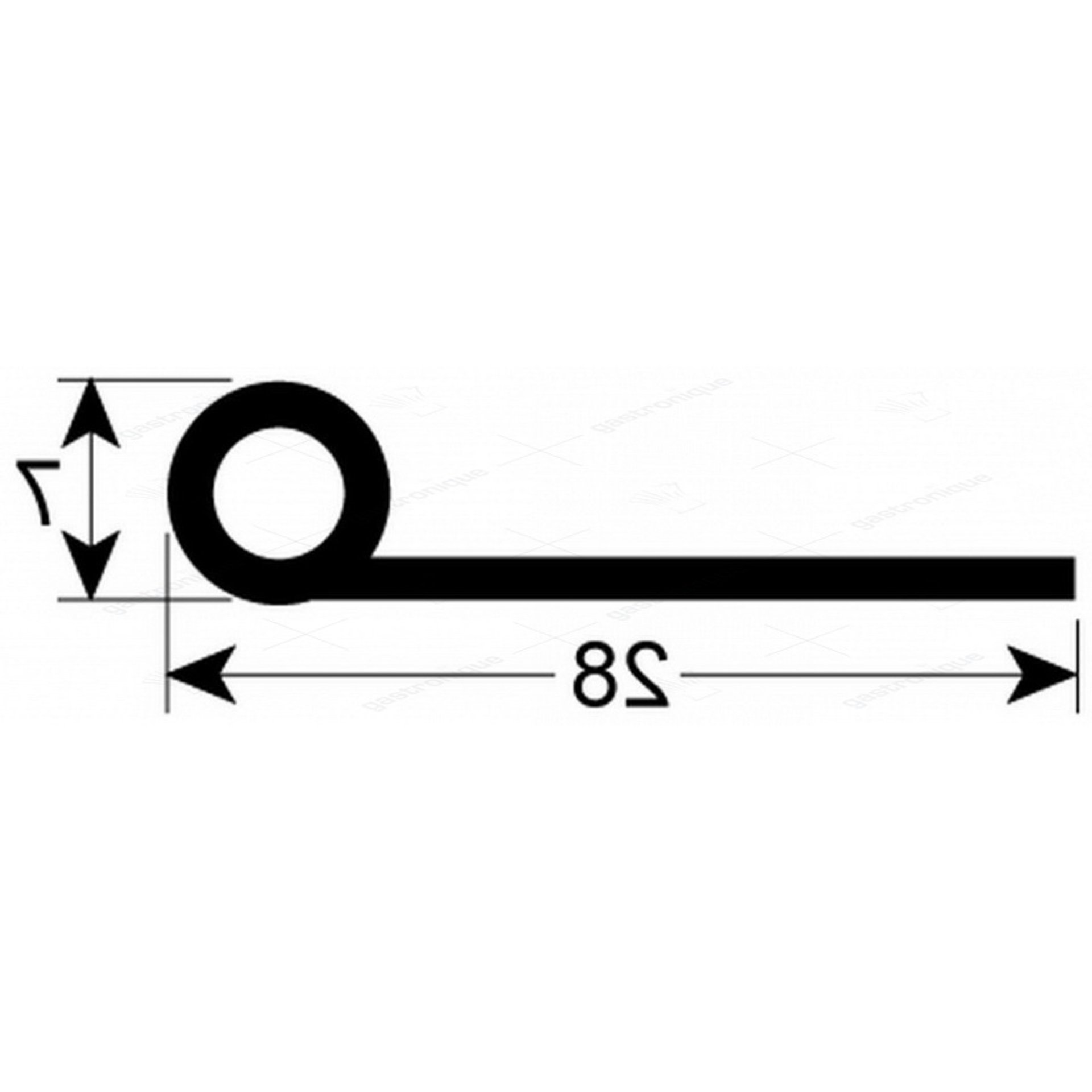 deurrubber 590 mm - afbeelding 1