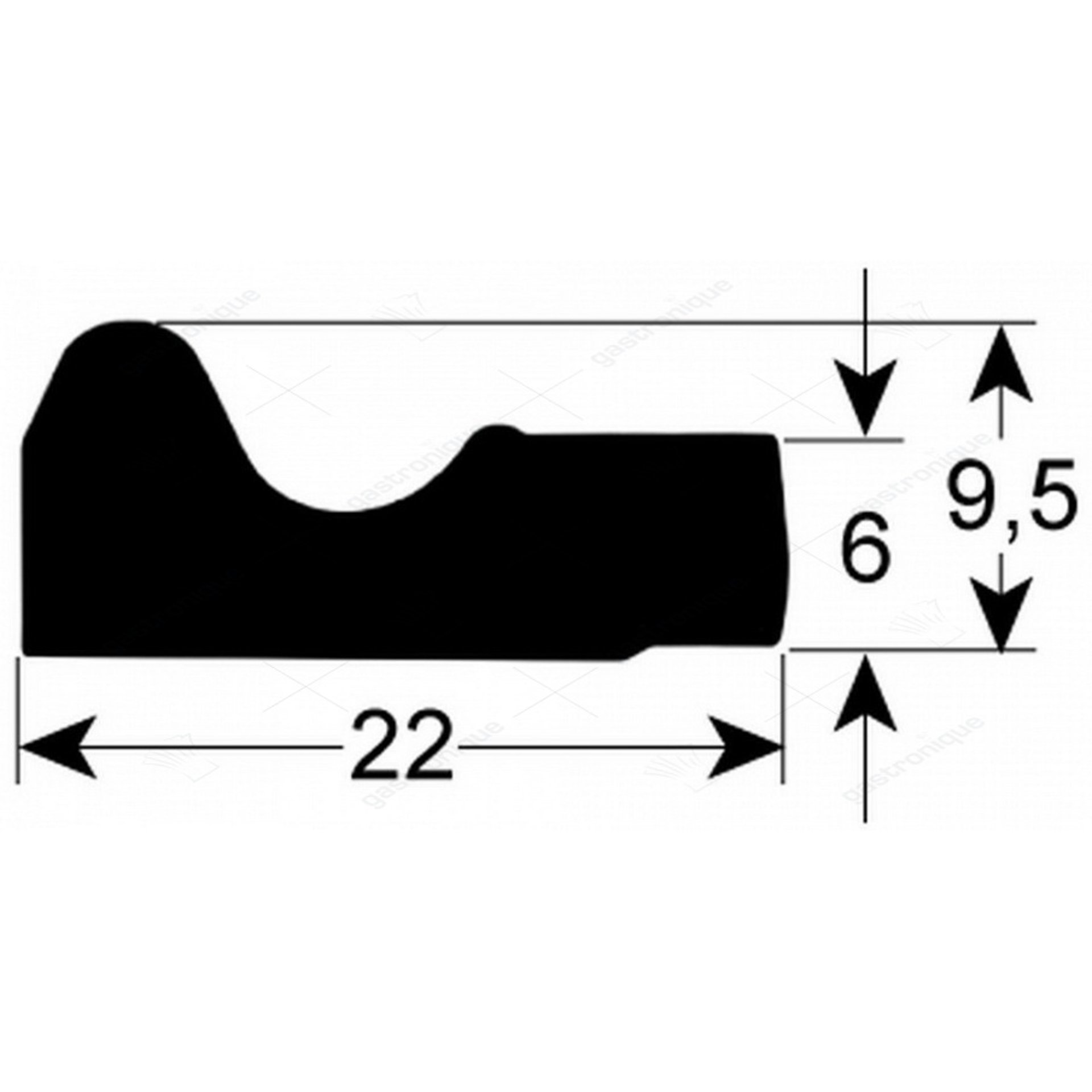 deurrubber 1500 mm - afbeelding 1