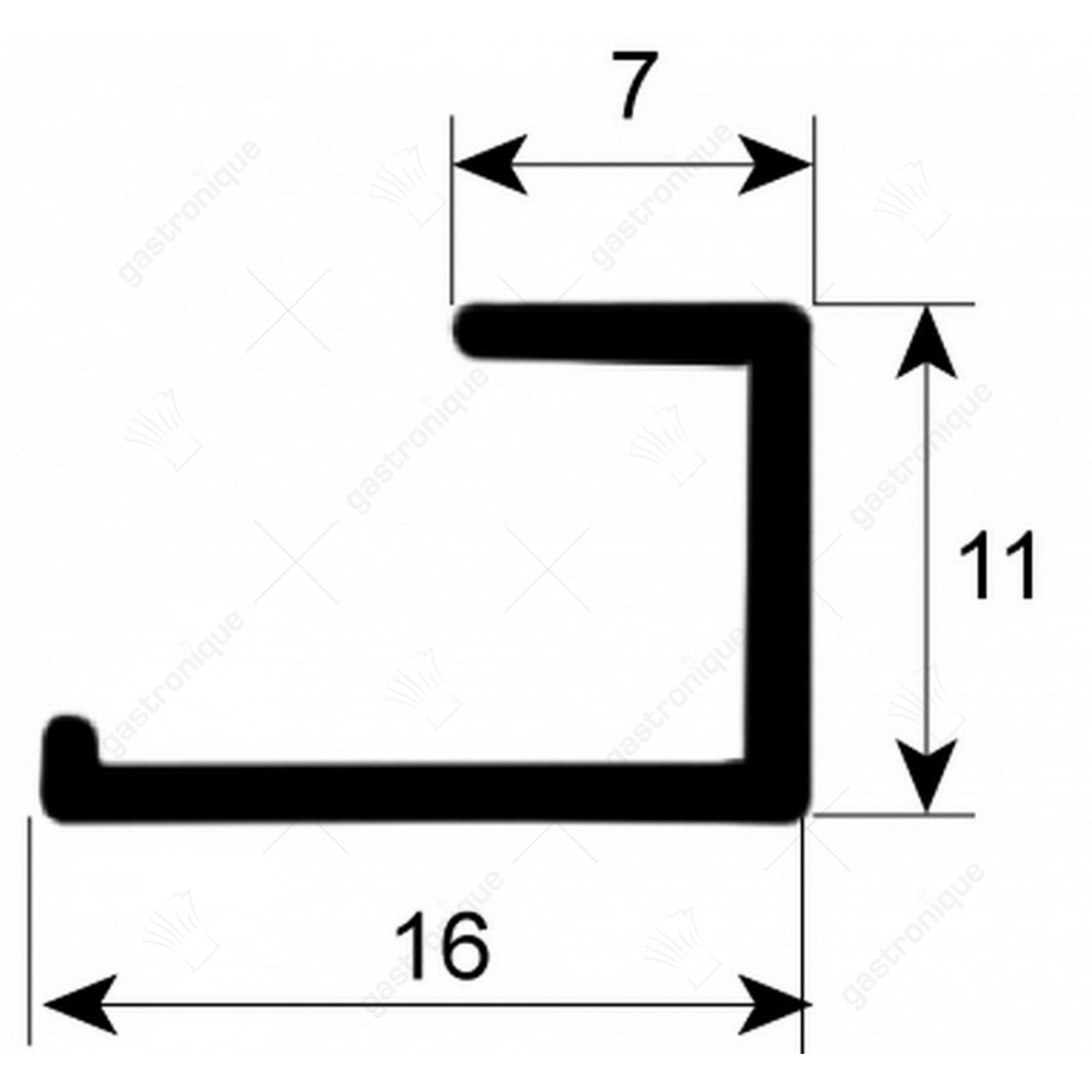 deurrubber 395 mm - afbeelding 1