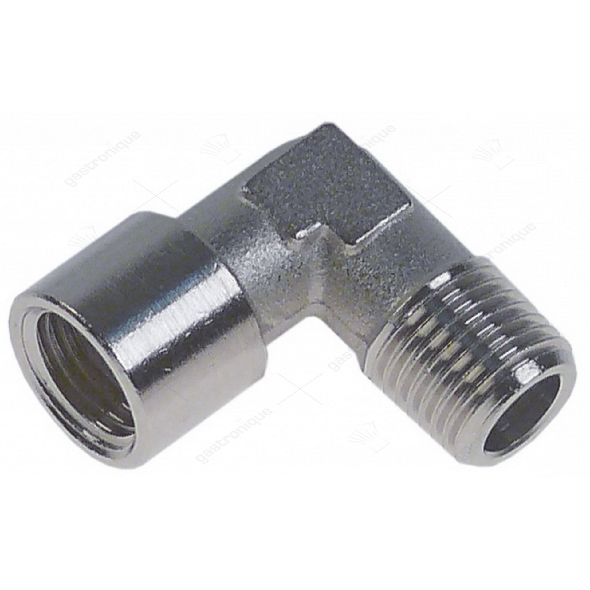 nickelbeschichteter L-Anschluss ø 1/4"m-1/4"f - Bild 1