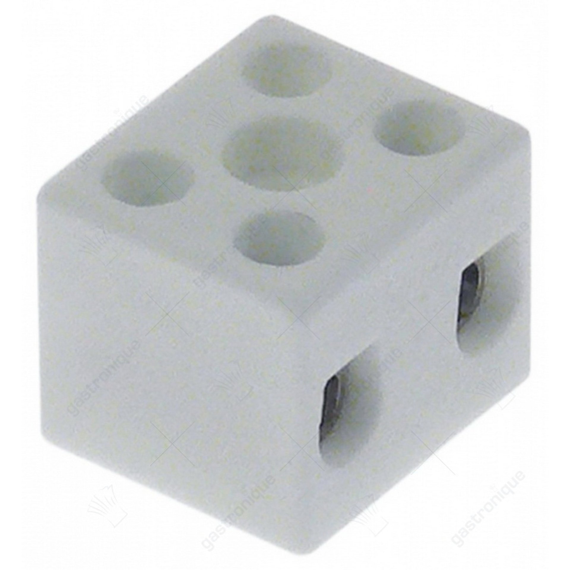 porseleinen kroonsteen 2-polig 2,5mm² max. 10A max. spanning 250V t.max. 200°C L 21mm B 18mm - afbeelding 1
