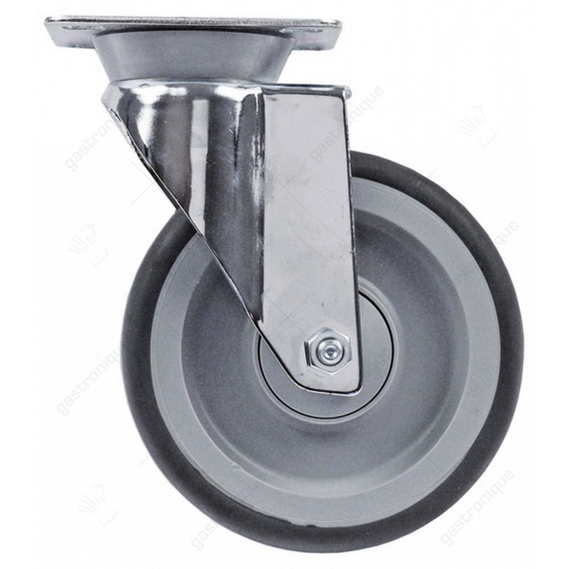 swivelling castor w/plate - afbeelding 1