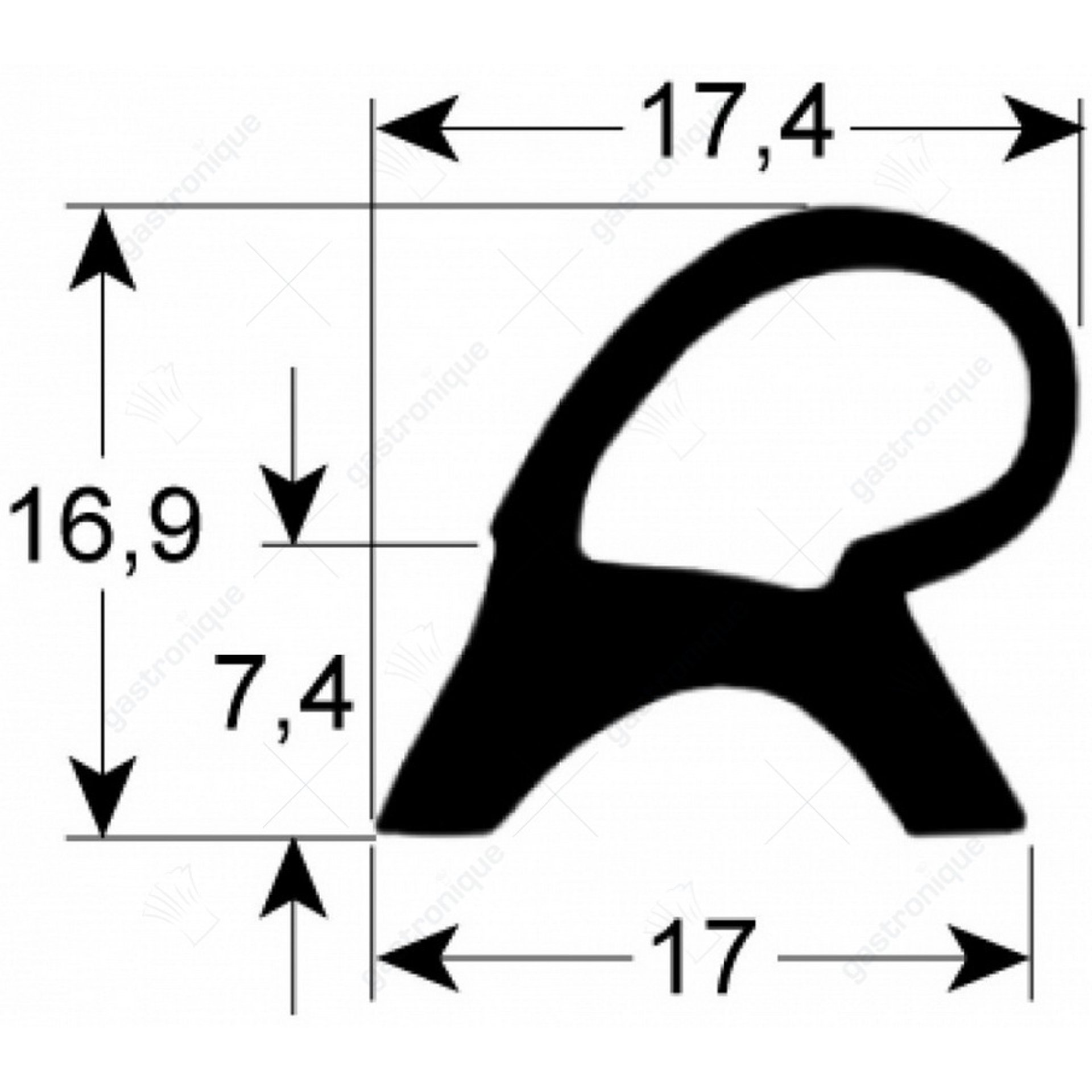 deurrubber voor oven 720x640 mm - afbeelding 1