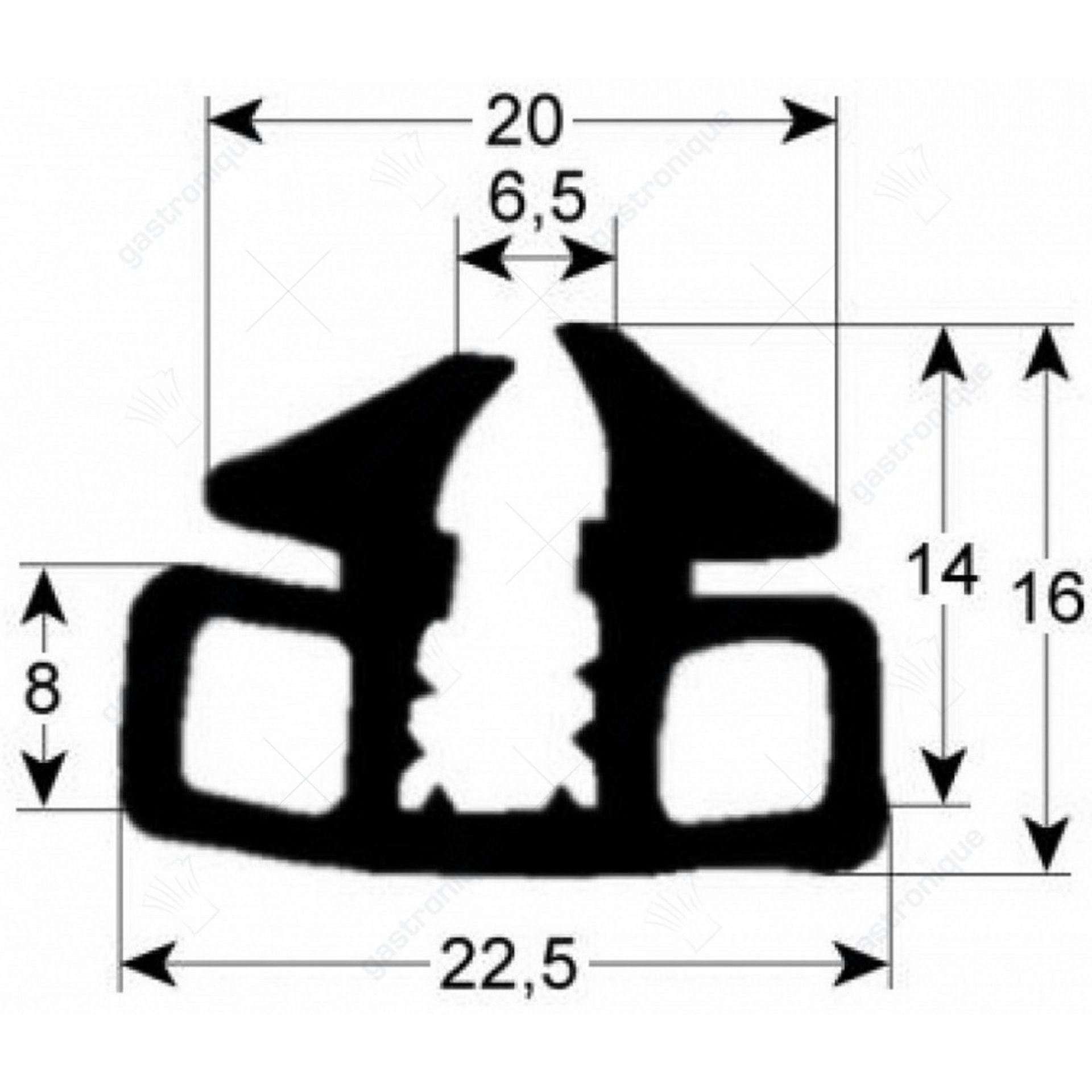 rubber voor ruit oven 1400 mm - afbeelding 1