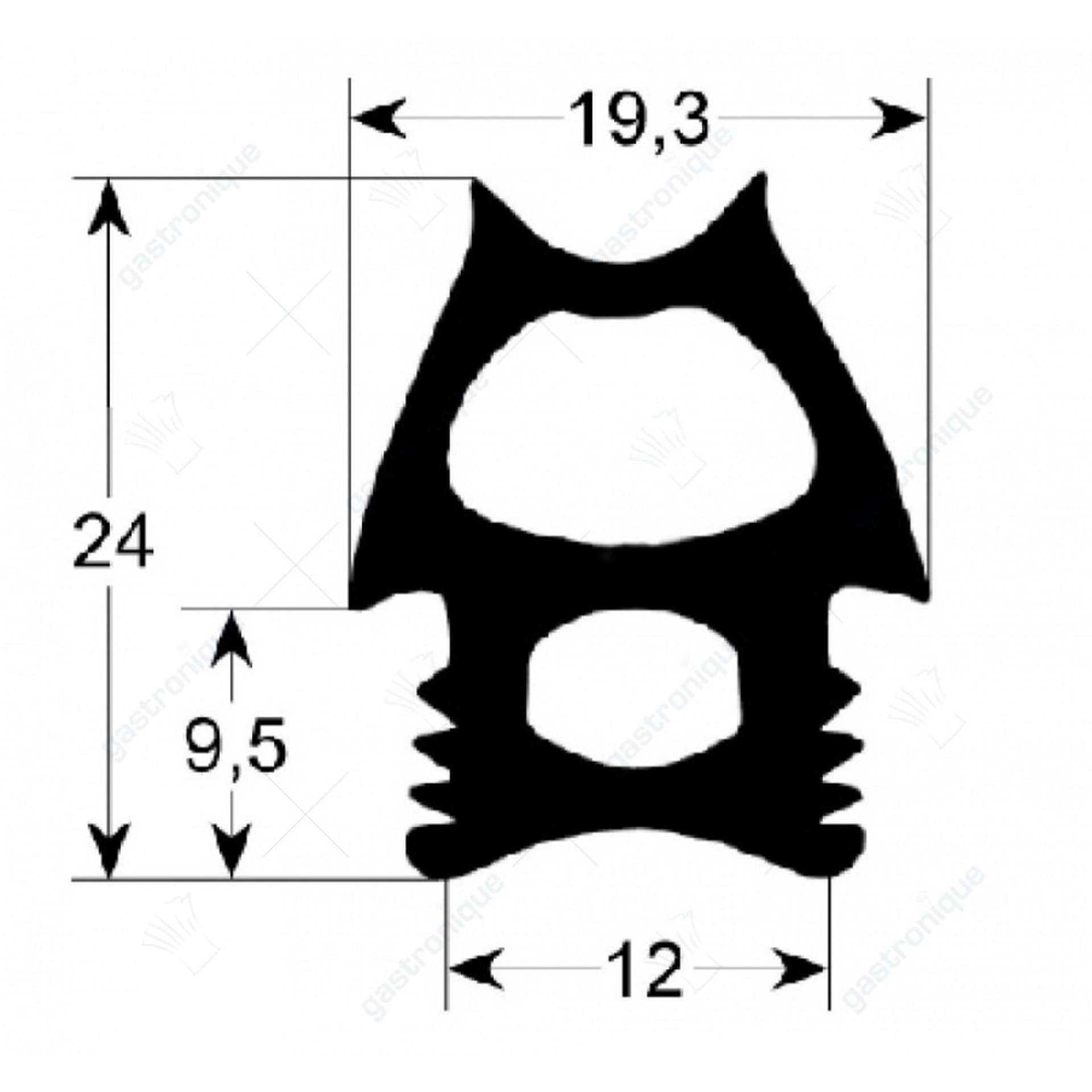 deurrubber voor oven 485x485 mm - afbeelding 1