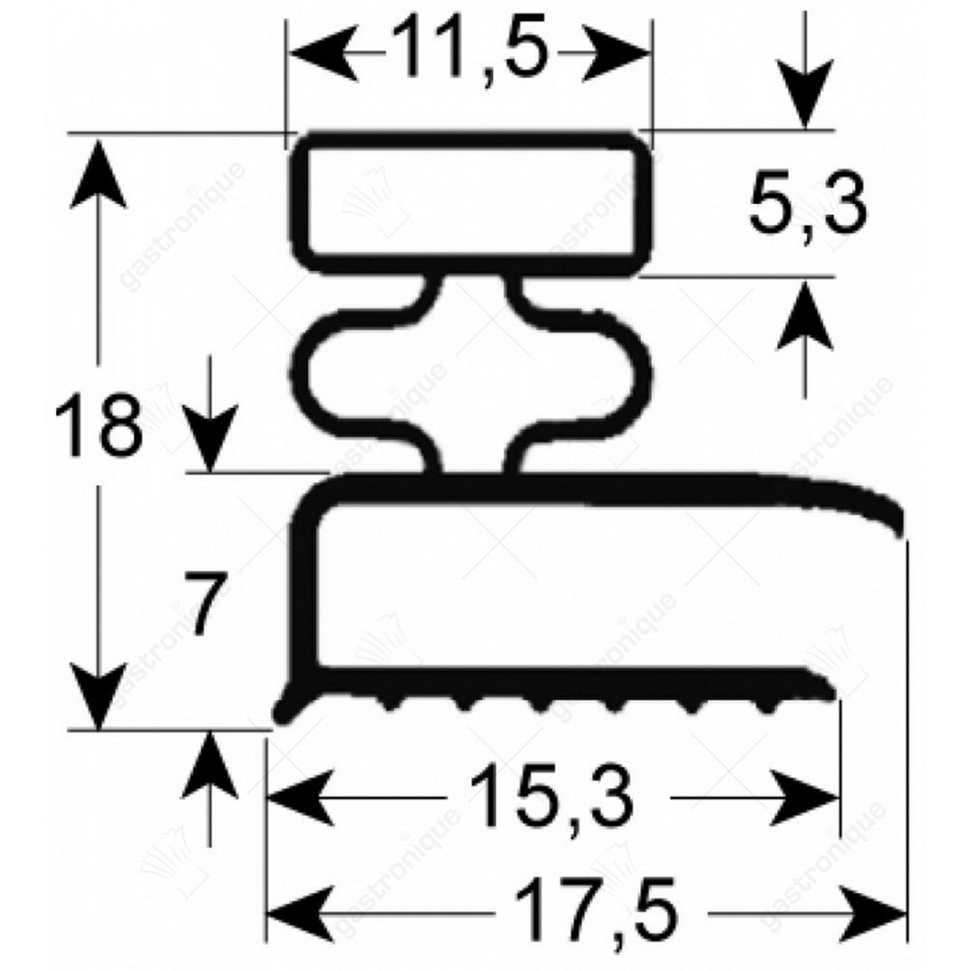 profil en caoutchouc de porte réfrigérée 9031 B 423mm L 520mm taille extérieure - image 1