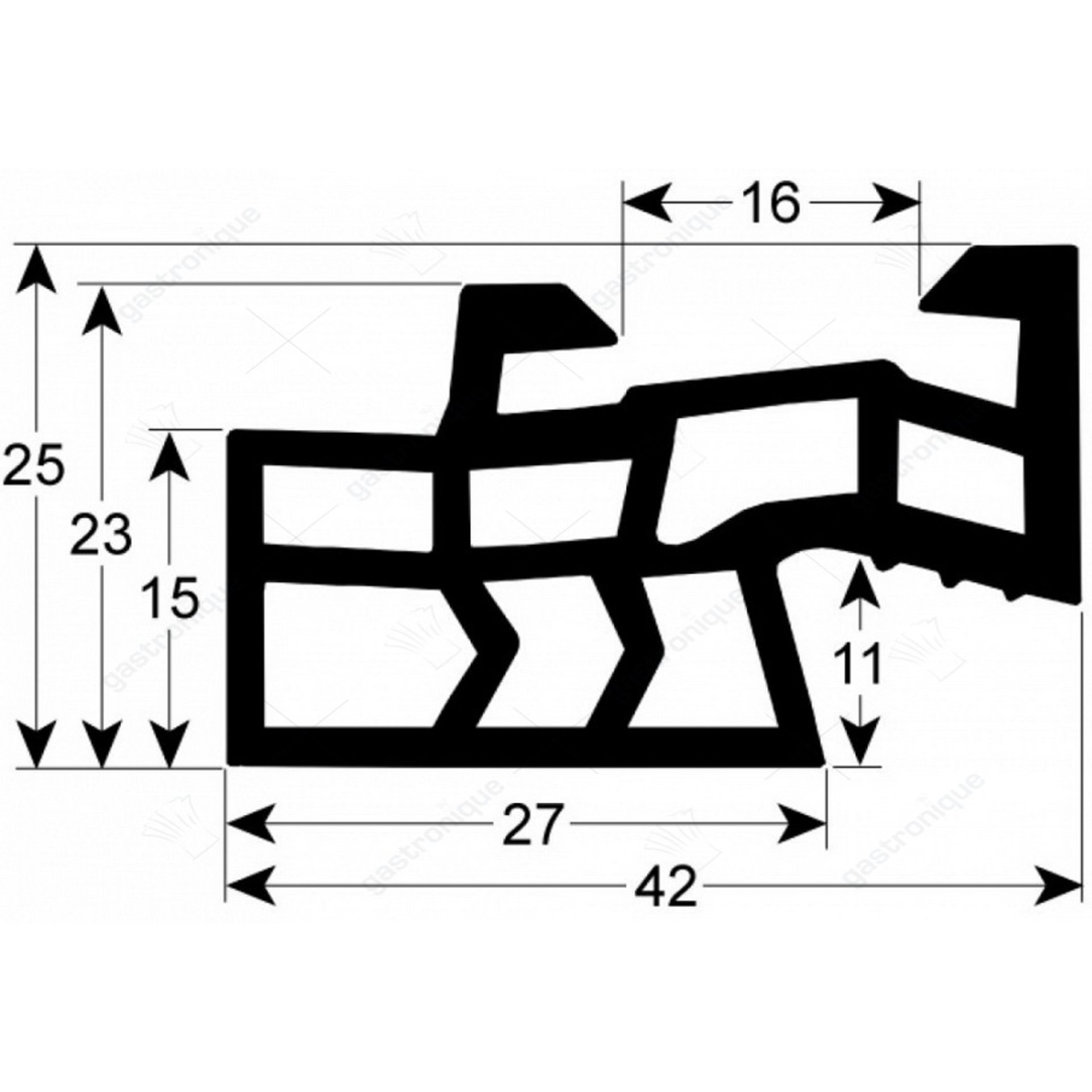 gasket for oven door retainer 515 mm - afbeelding 1