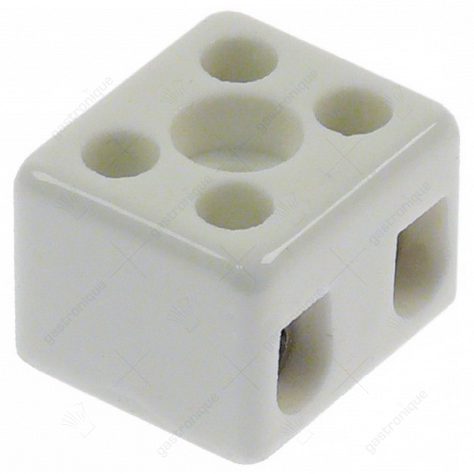 porseleinen kroonsteen 2-polig 2,5mm² max. 10A max. spanning 250V t.max. 200°C L 21mm B 18mm - afbeelding 2