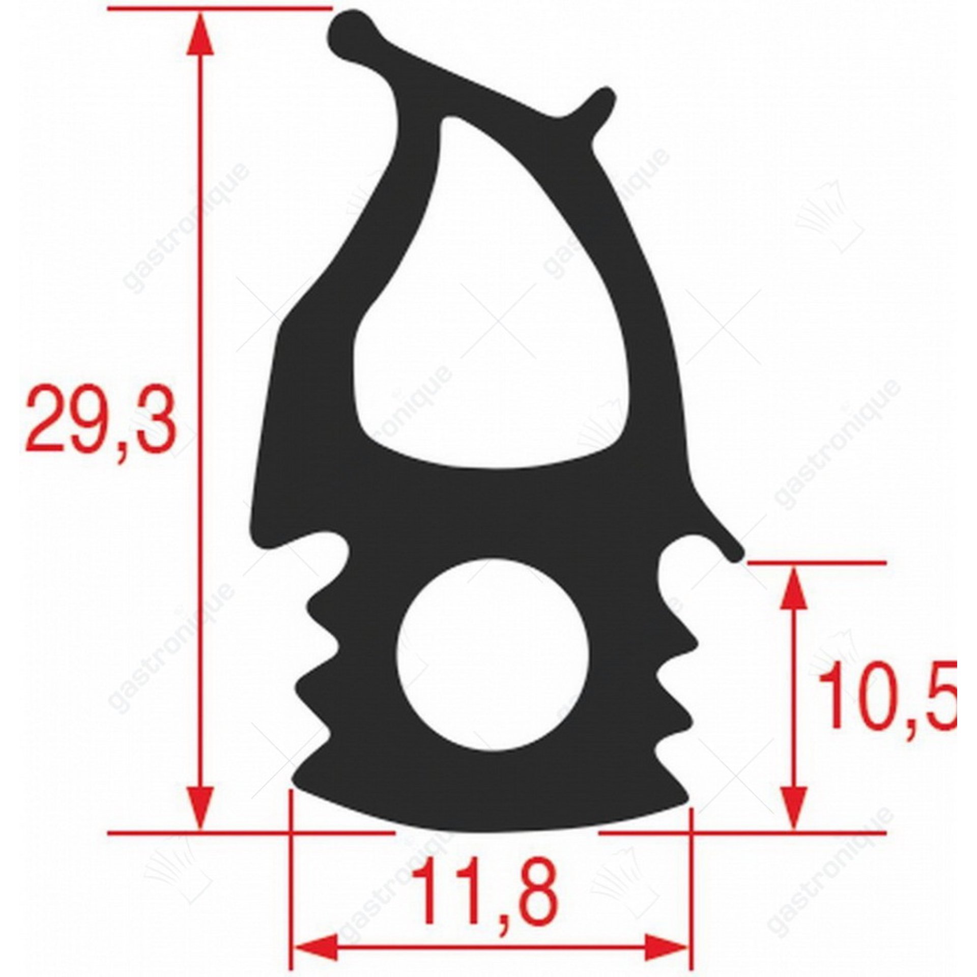 DEURRUBBER VOOR OVEN 500x480 mm - afbeelding 1