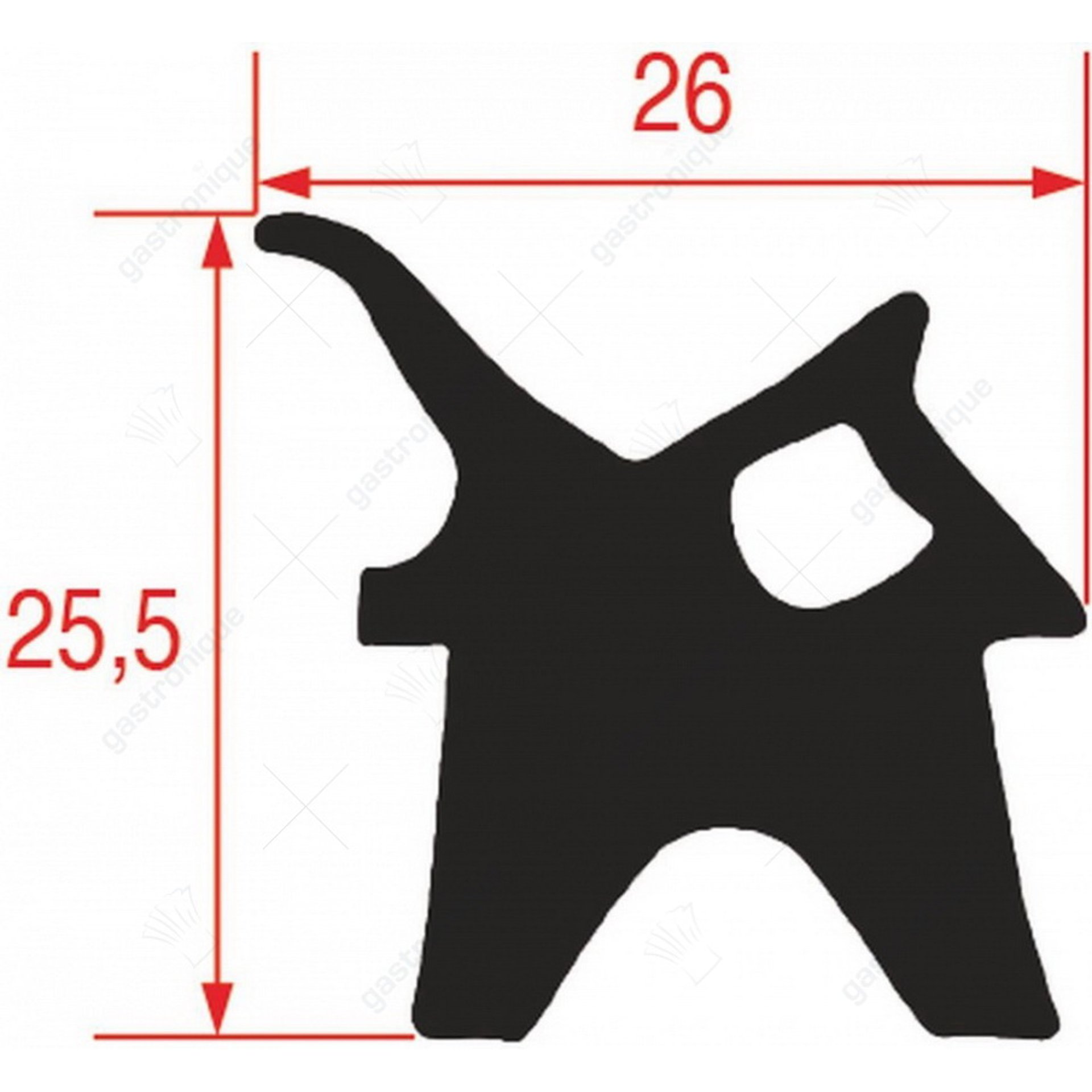 deurrubber voor oven 747x635 mm - afbeelding 1