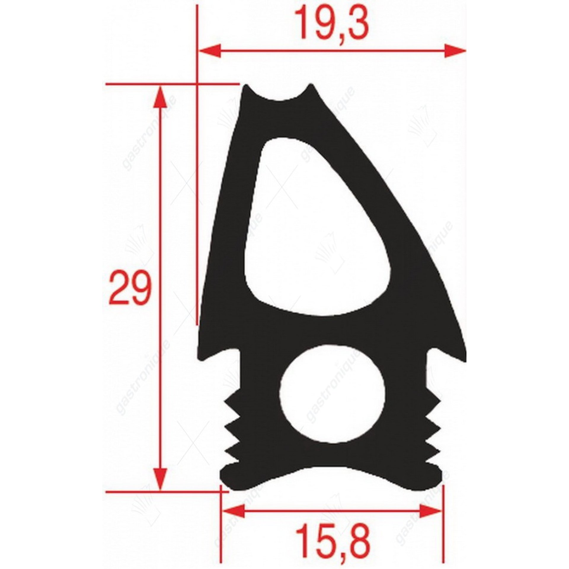 deurrubber voor oven 475x475 mm - afbeelding 1