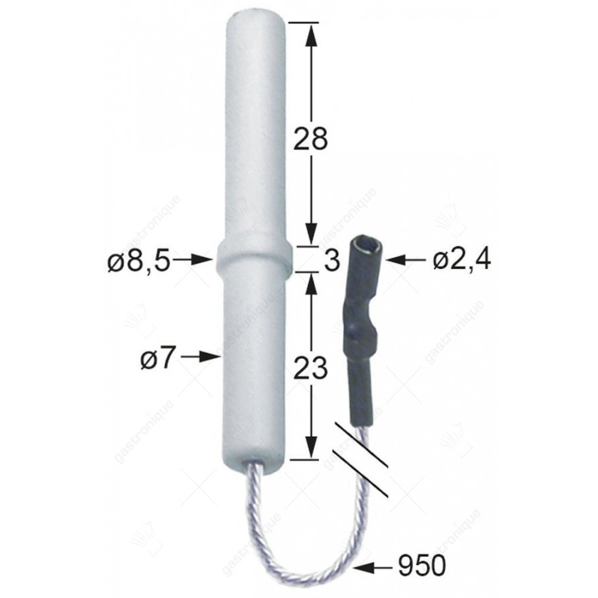 BOUGIE ONTSTEKINGSKABELS ROND ø 6,5x55mm - afbeelding 1