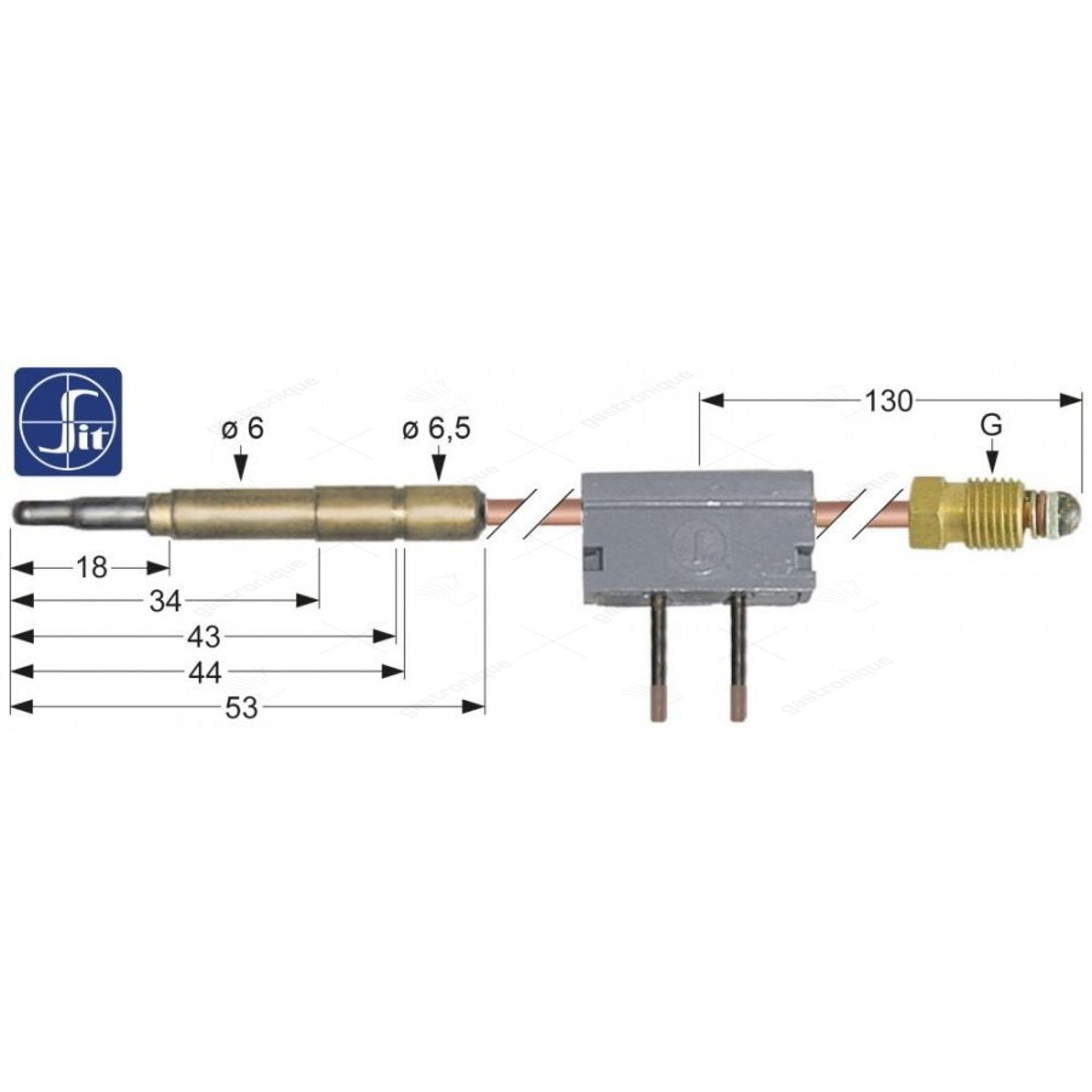 THERMOKOPPEL MET ONDERBREKER M9x1 100 cm - afbeelding 1