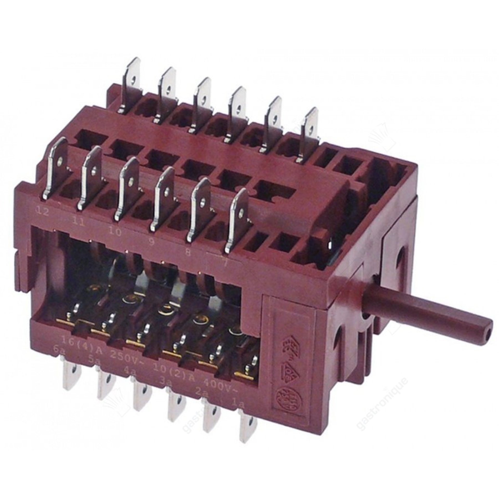 nokkenschakelaar 7 schakelstanden 12NO schakelvolgorde 0-1-2-3-4-5-6 16A as ø 6x4,6mm - afbeelding 1