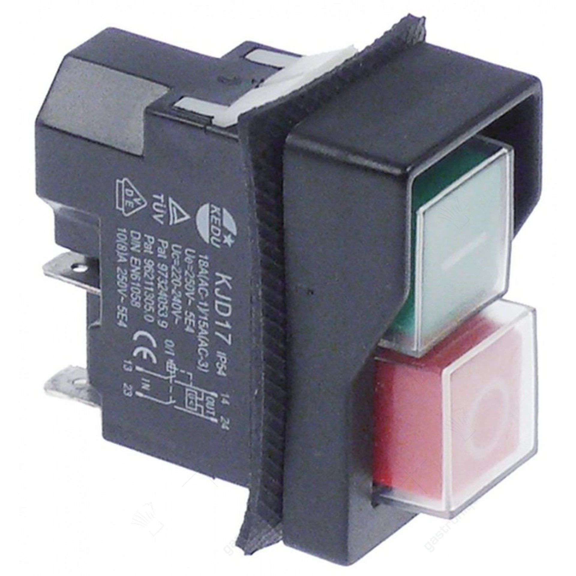 interrupteur à bouton poussoir encastré taille 45x22mm carré 348137 - image 1