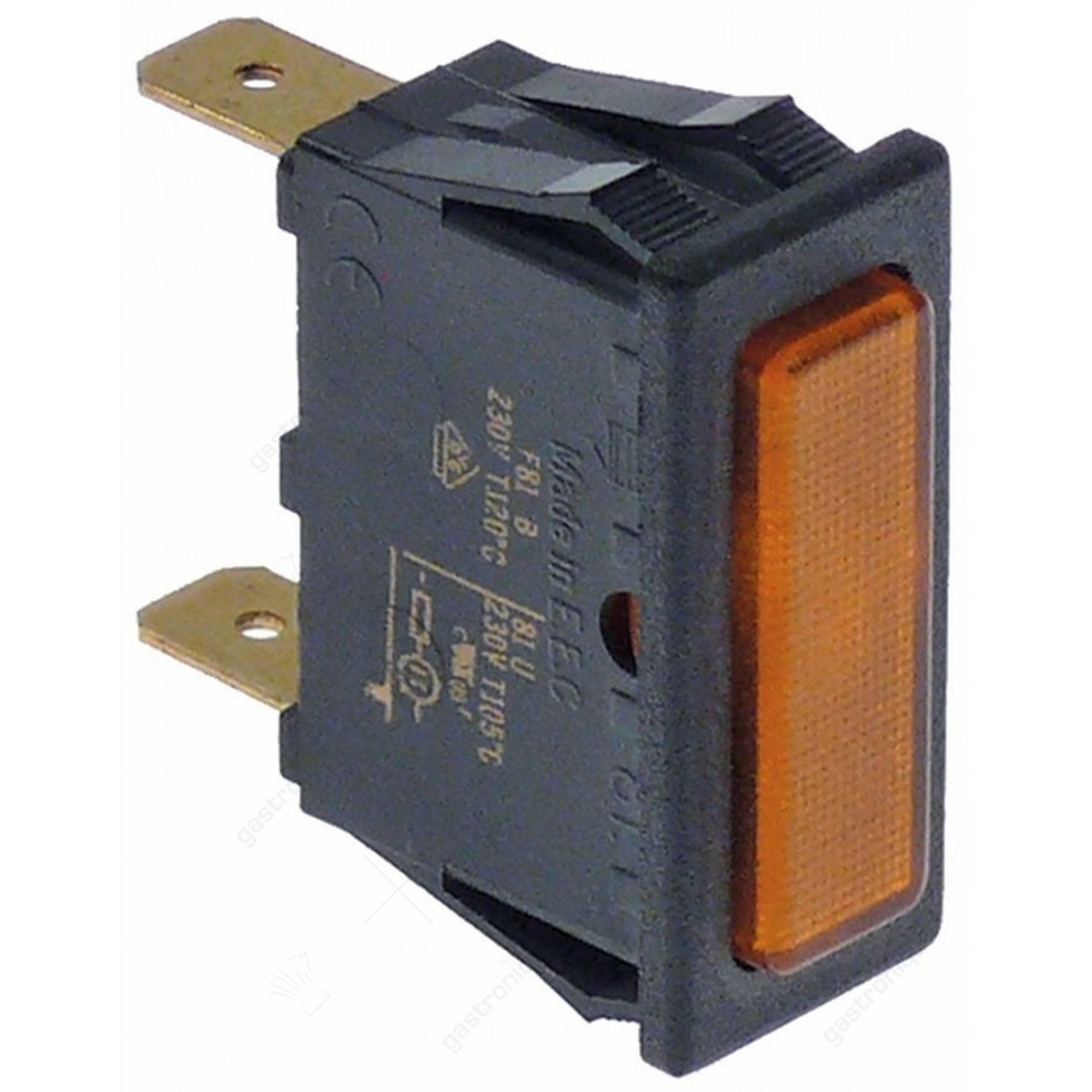 signaallamp inbouwmaat mm 230V aansluiting vlaksteker 6,3mm - afbeelding 1