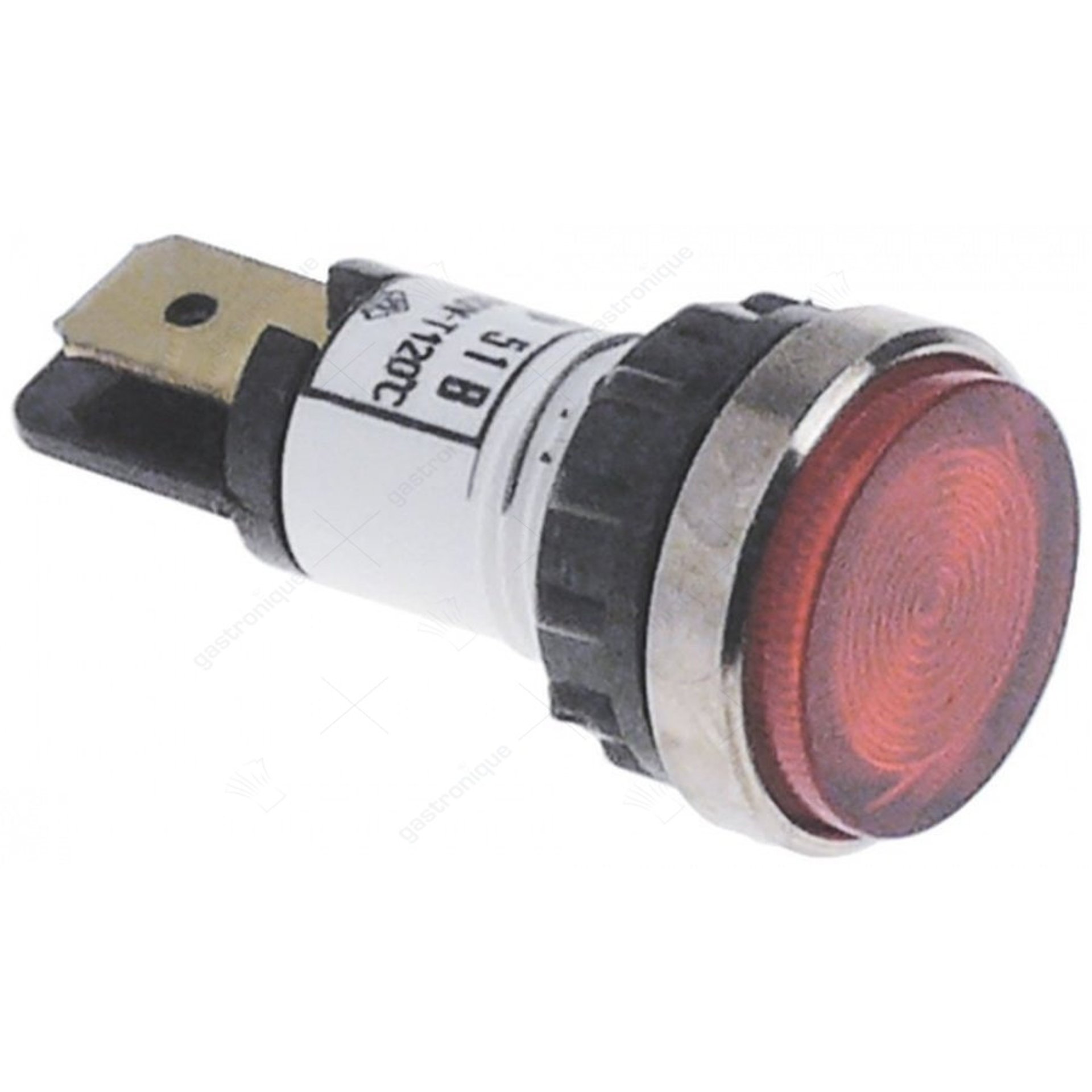 lampe de signal ø 12mm 400V rouge connexion fiche plate 6,3mm - image 1