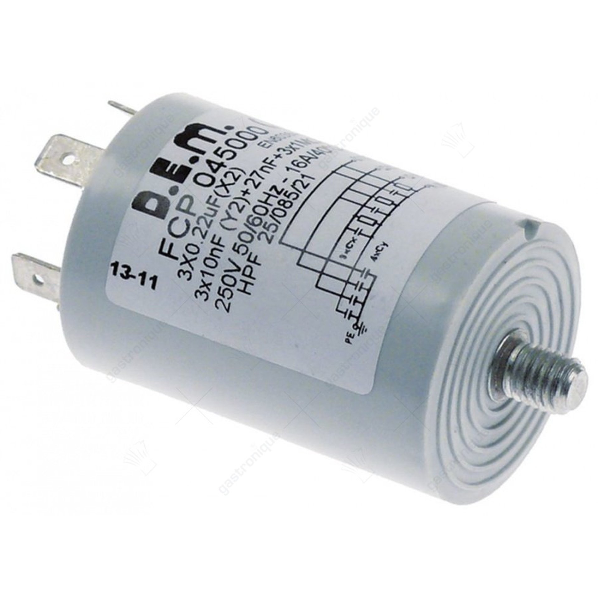 filtre de perturbation type FCP045000 250V 50/60Hz conducteur 4 avec connexion PE fiche plate 6,3mm - image 1