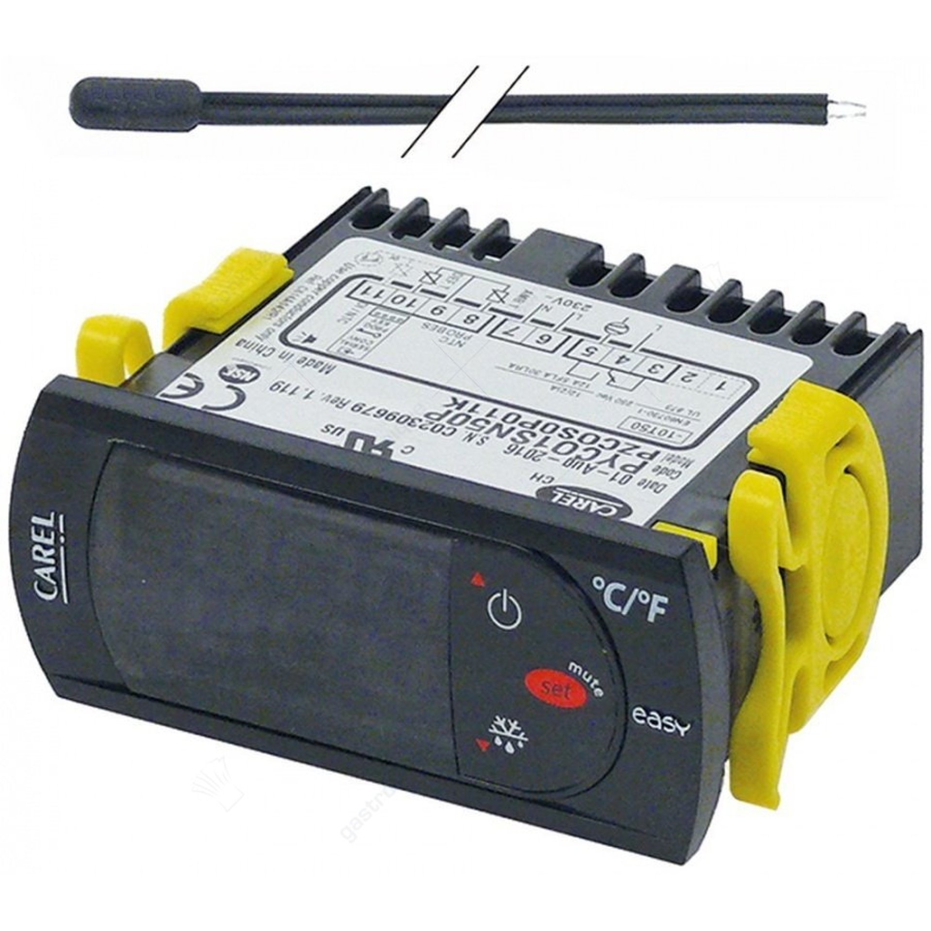 electronic controller CAREL PYCO1SN50P installation size 71x29mm 230V AC voltage NTC - image 1